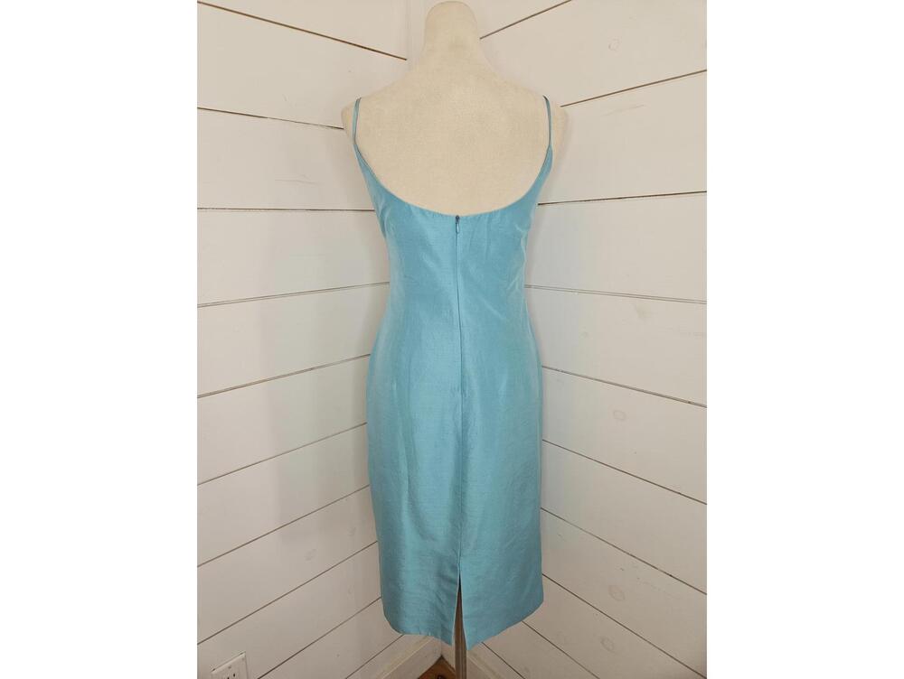 Laundry by Shelli Segal size 8 blue silk sheath dress - Picture 3 of 6